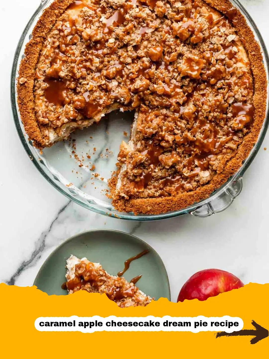 Caramel Apple Cheesecake Dream Pie Preparation