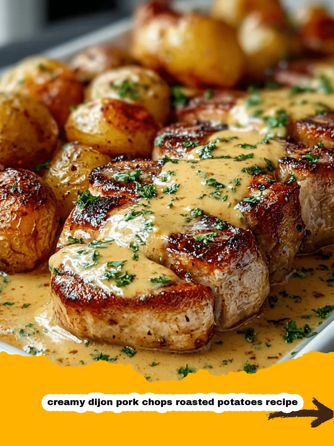 Creamy Dijon Pork Chops with Roasted Potatoes Preparation