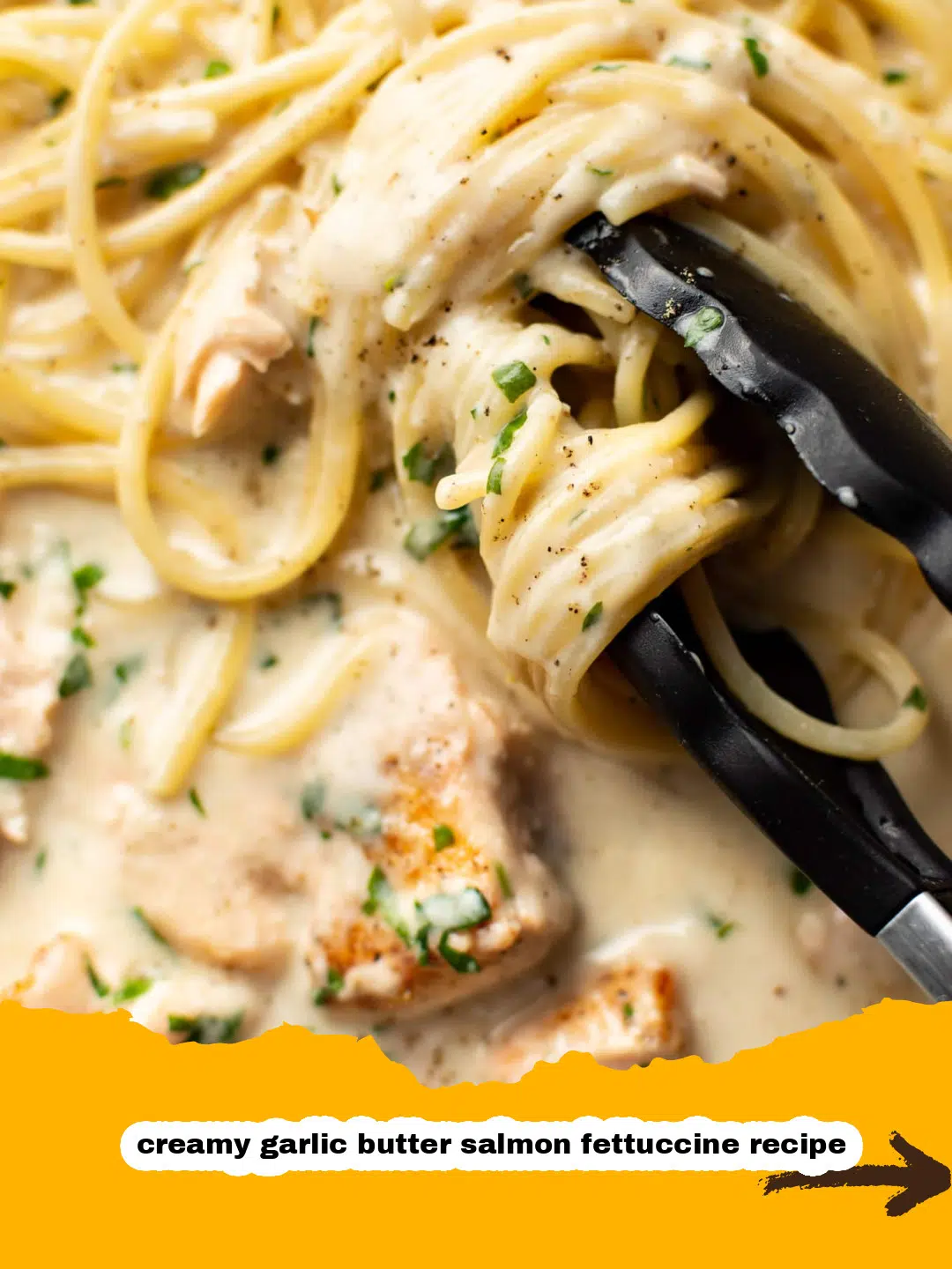 Creamy Garlic Butter Salmon Fettuccine Preparation