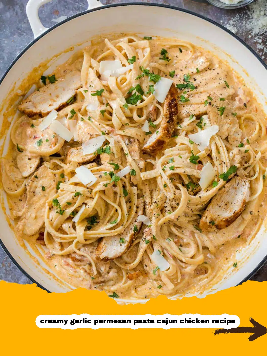 Creamy Garlic Parmesan Pasta Cajun Chicken Preparation