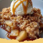 The Ultimate Classic Caramel Apple Crumble A La Mode