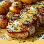One-Pan Wonders: Creamy Dijon Pork Chops with Roasted Potatoes for a Weeknight Win!