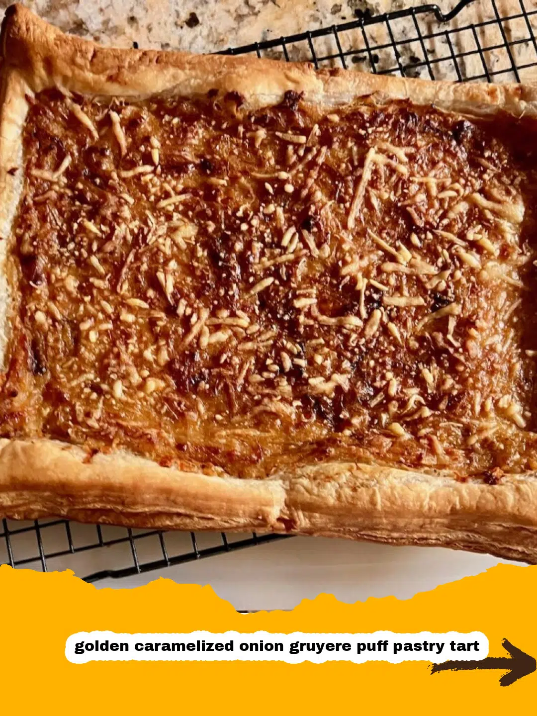 Golden Caramelized Onion Gruyere Puff Pastry Tart Preparation