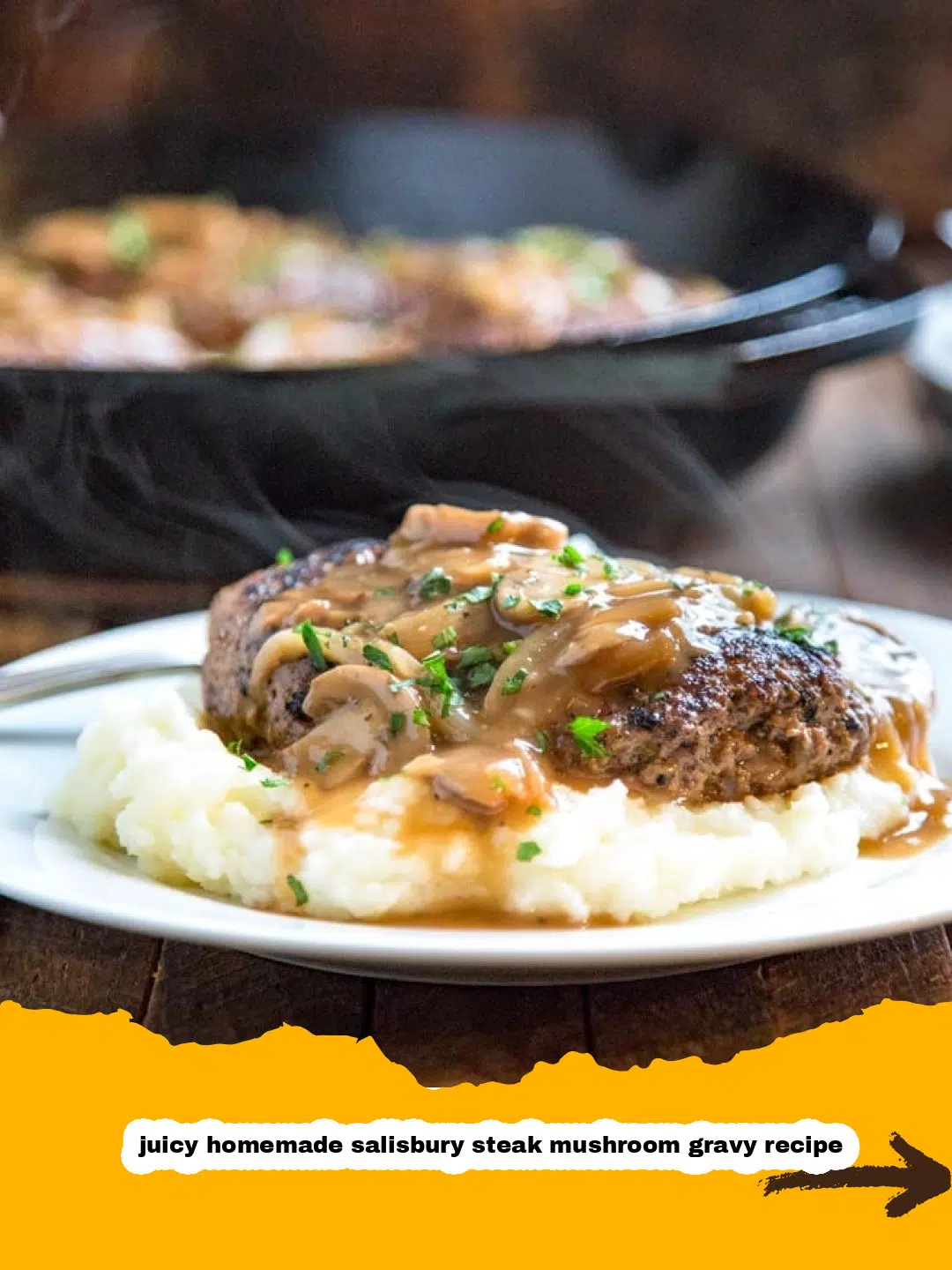 Juicy Homemade Salisbury Steak with Mushroom Gravy Preparation