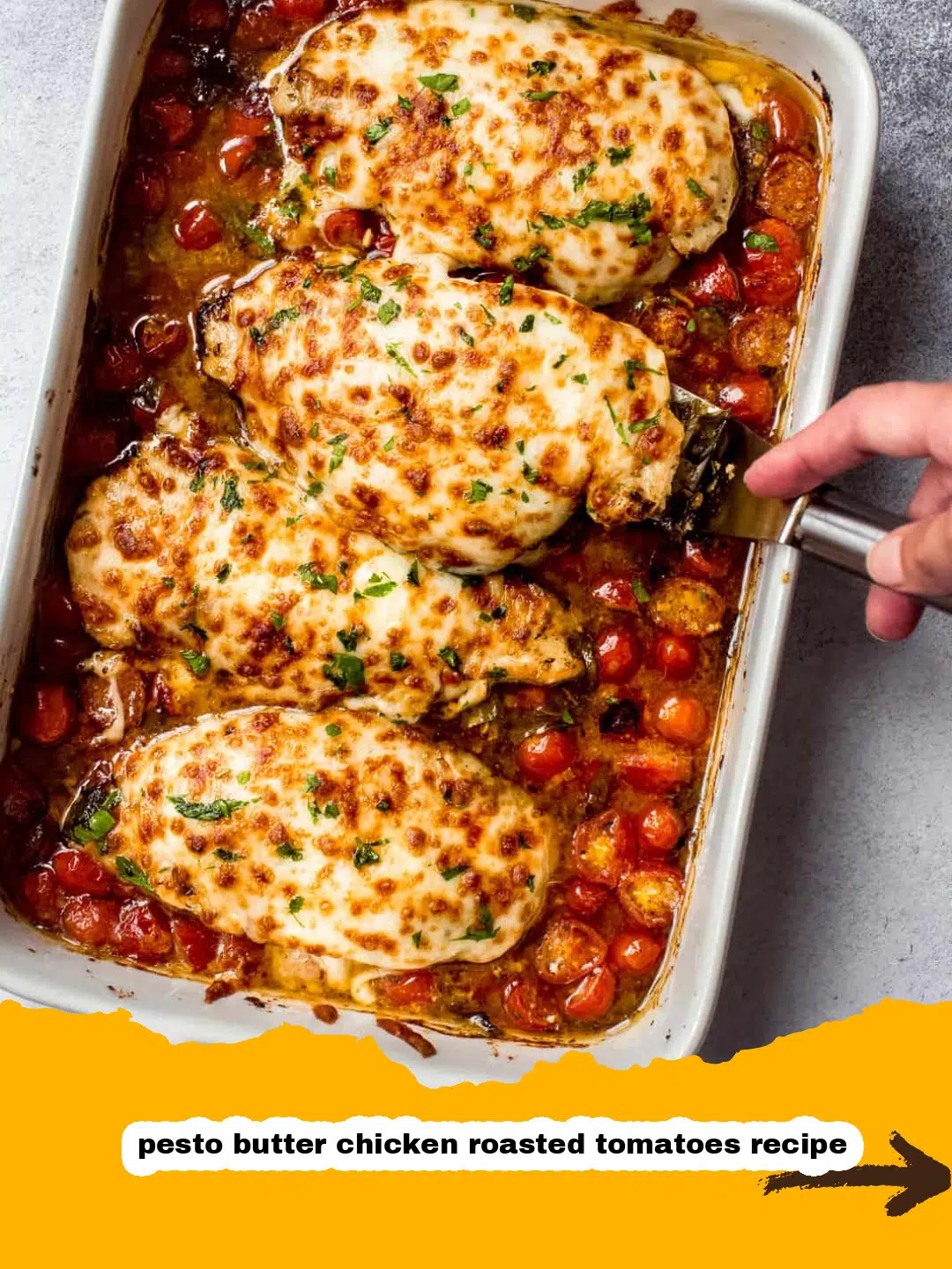 Pesto Butter Chicken with Roasted Tomatoes Preparation