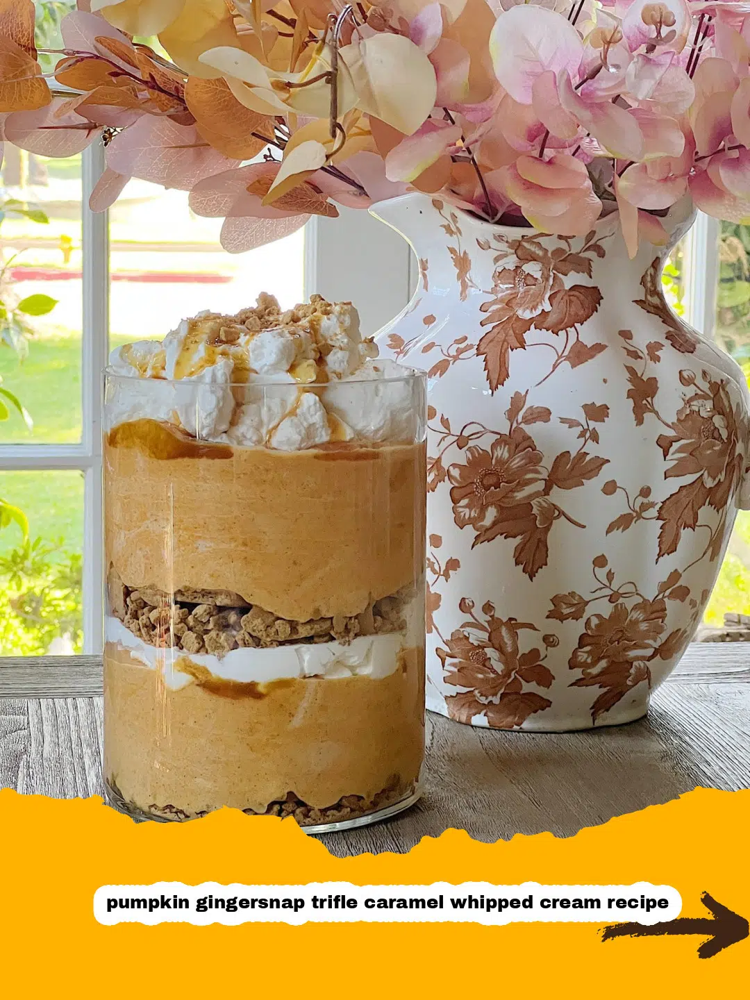 Pumpkin Gingersnap Trifle with Caramel Whipped Cream Preparation