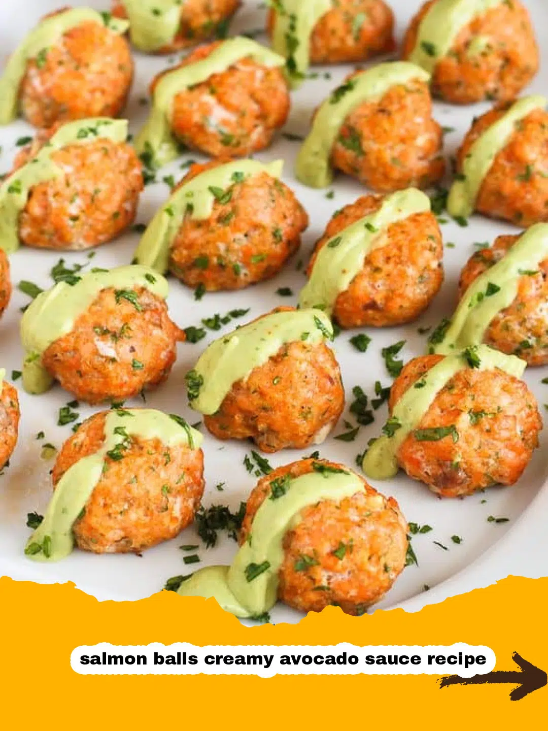 Salmon Balls with Creamy Avocado Sauce Preparation