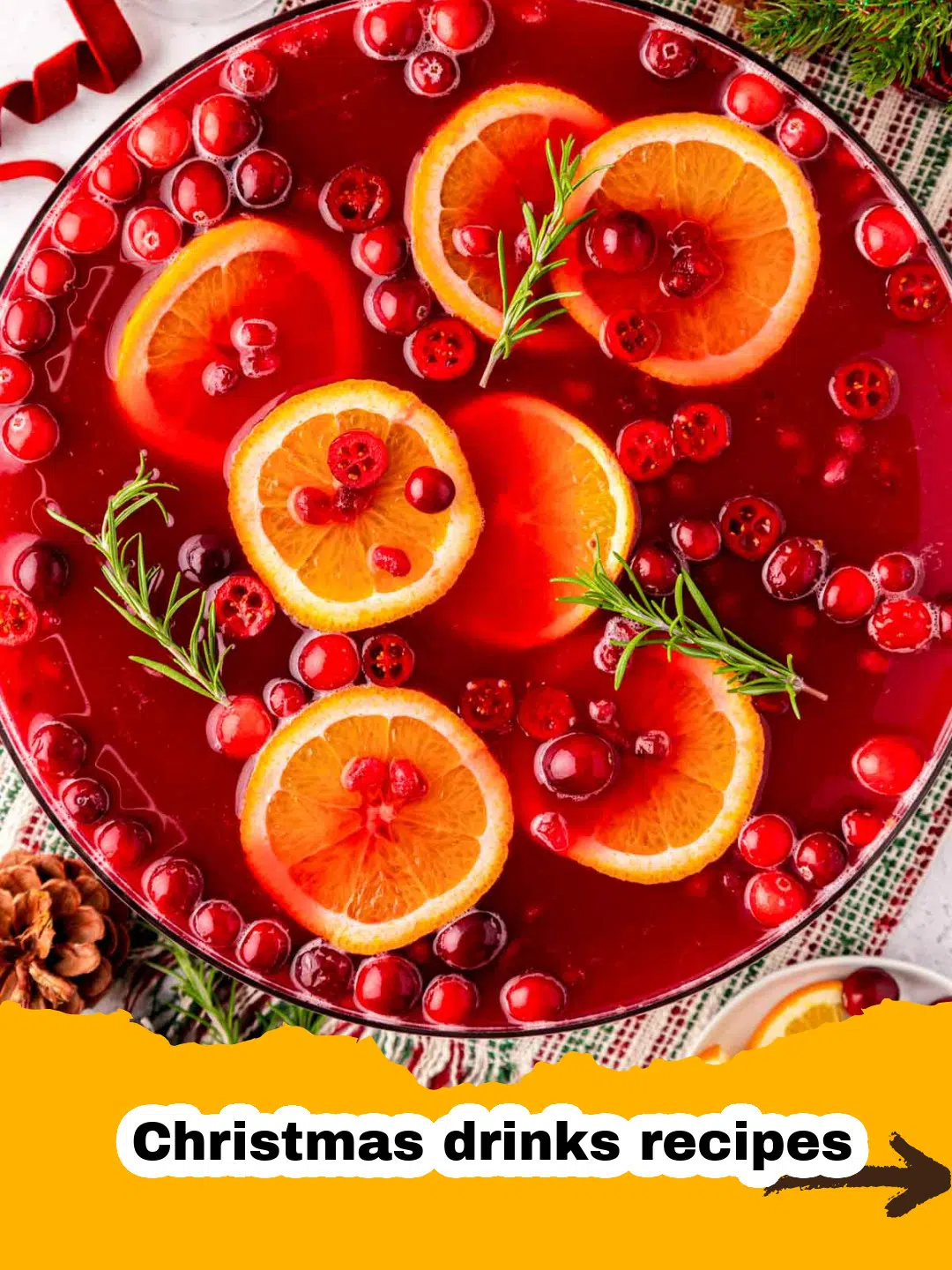 Sparkling Cranberry Orange Rosemary Punch Preparation