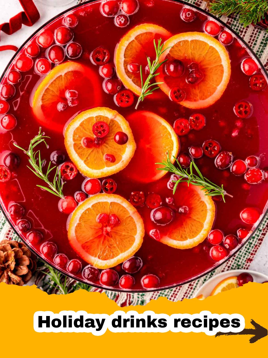 Sparkling Cranberry Orange Rosemary Punch Preparation