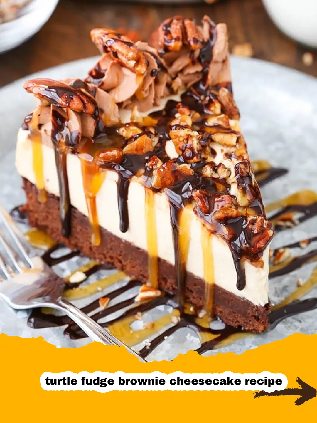 Ultimate Turtle Fudge Brownie Cheesecake Preparation