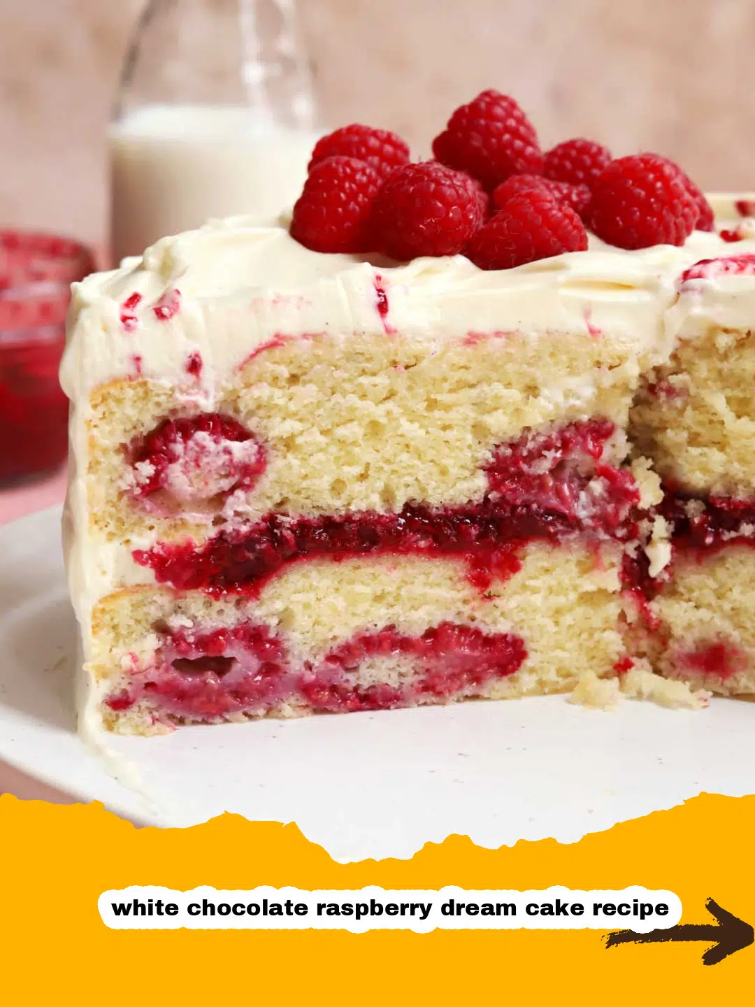 White Chocolate Raspberry Dream Cake Preparation