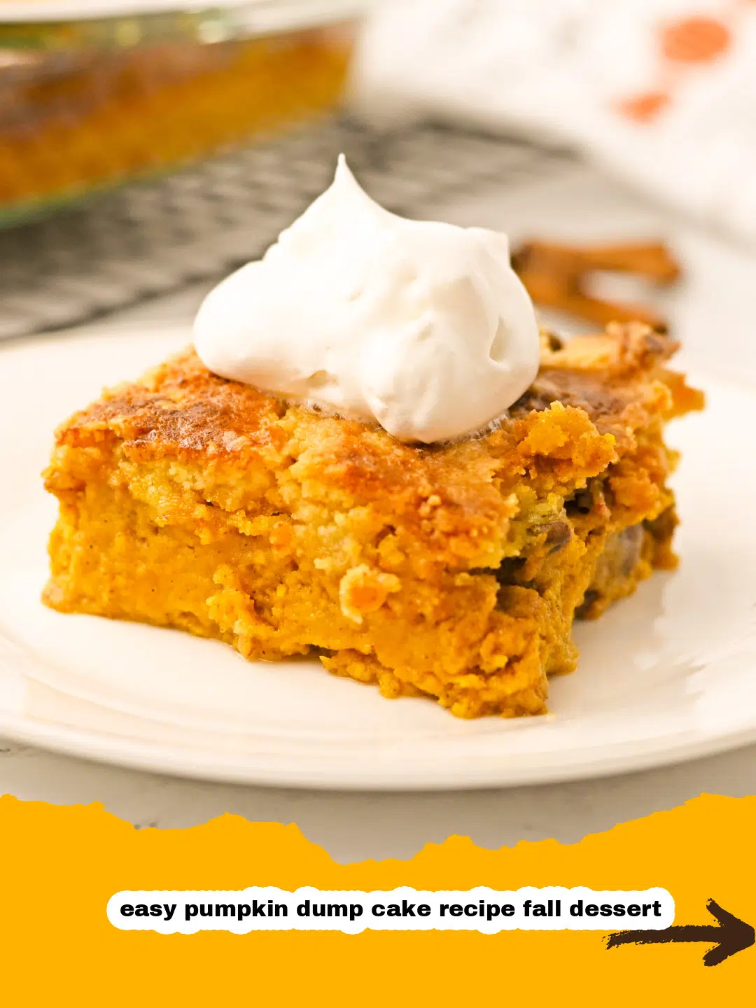 Mixing Pumpkin Dump Cake Ingredients Hands mixing pumpkin puree and spices for a delicious pumpkin dump cake base