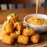 The Ultimate Crispy Tater Tots with Spicy Cheddar Cheese Sauce: A Game Day Delight!